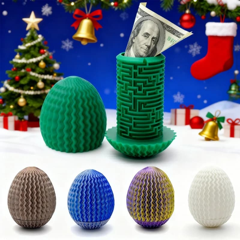 Scatola regalo per labirinto di uova misteriose Scatola puzzle per soldi con scomparto nascosto Regalo di gioco labirinto con sblocco intellettuale di Pasqua di Natale