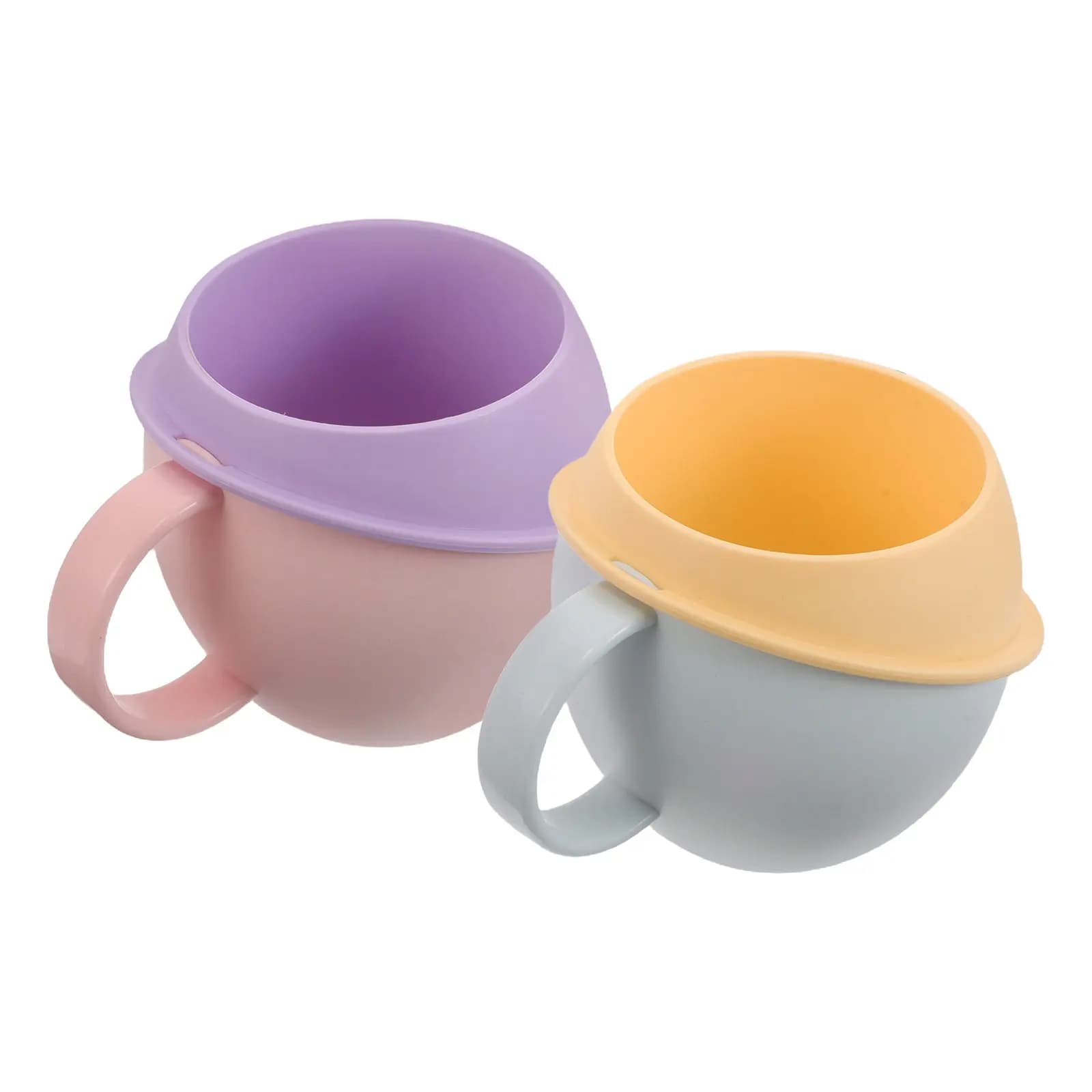 2Pcs Large Capacity Mouthwash Cup Bathroom Tumbler Handle Toothbrush Toothpaste Holder Plastic Unbreakable Mug