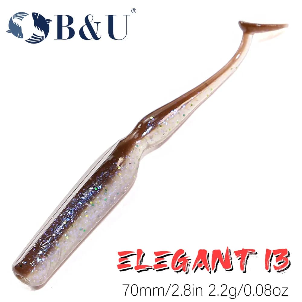 B&U 70mm Esca morbida Swimbait Esca per Pike Zander Snook Pesce persico con JIG Head Rig - Hoduller esca flessibile per la pesca con l'amo