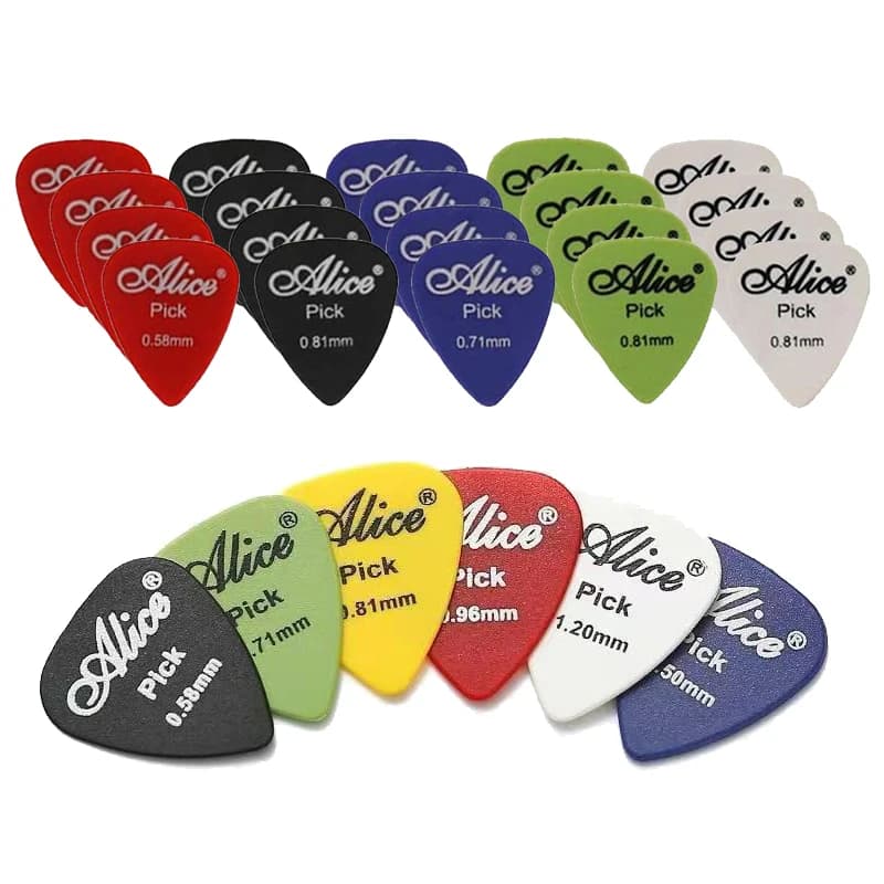 6 pezzi plettri per chitarra ABS antiscivolo spessore assortiti (0.58/0.71/0.81/0.96/1.2/1.5mm) per chitarre elettriche e basse acustiche TMZ