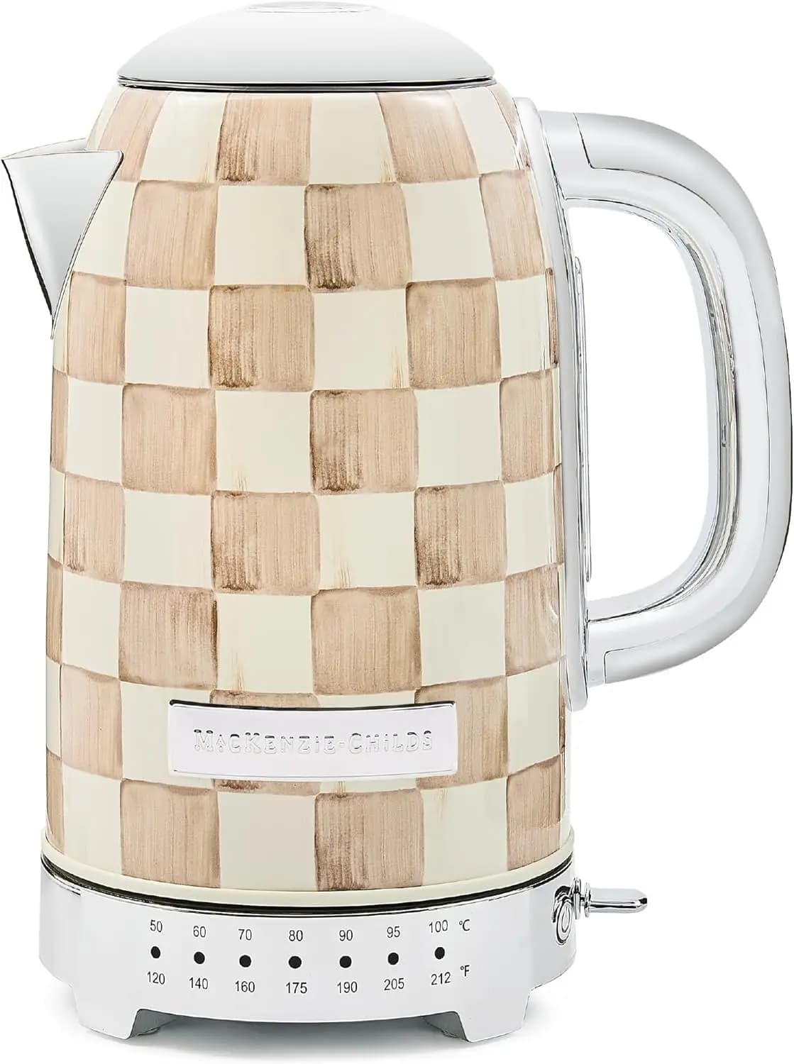 Electric kettle in stainless steel Brown White Mocha Check