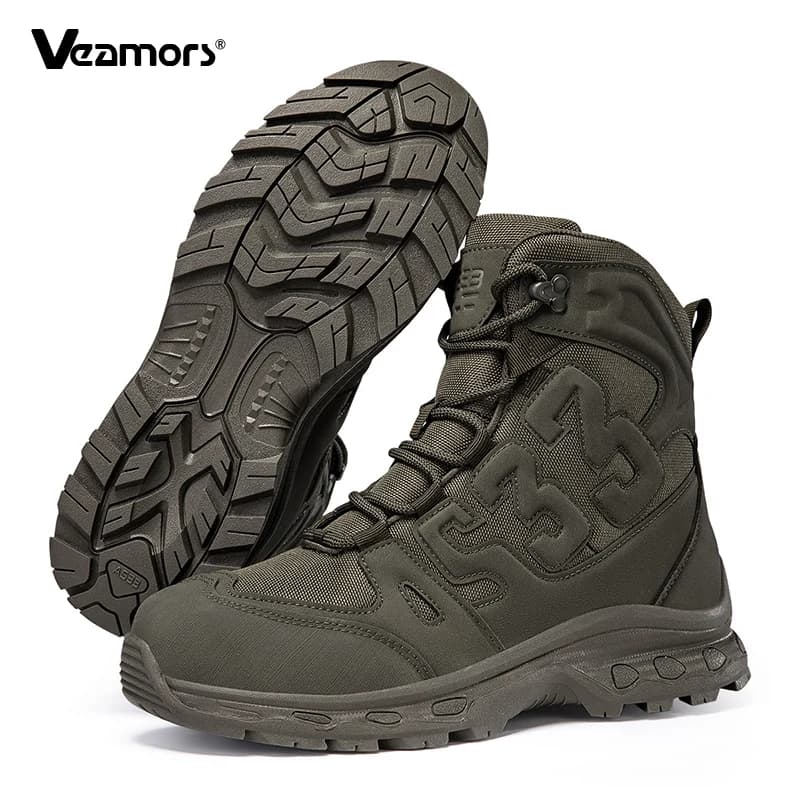 Stivali tattici da esterno alti da uomo Scarpe da ginnastica da trekking antiscivolo Scarpe sportive da allenamento sul campo Scarpe da campeggio da trekking maschili