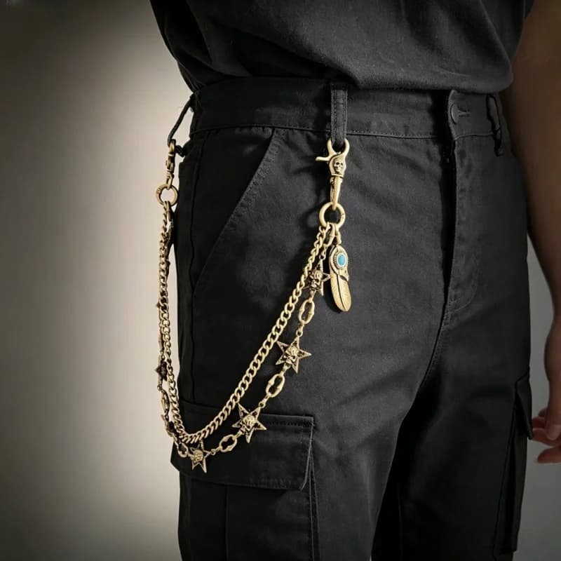Hip Hop Punk Rock Metal Pants Waist Chain Men Women Keychain Trousers Wallet Key Chains Jeans Unisex Hip-hop Jewelry Gift