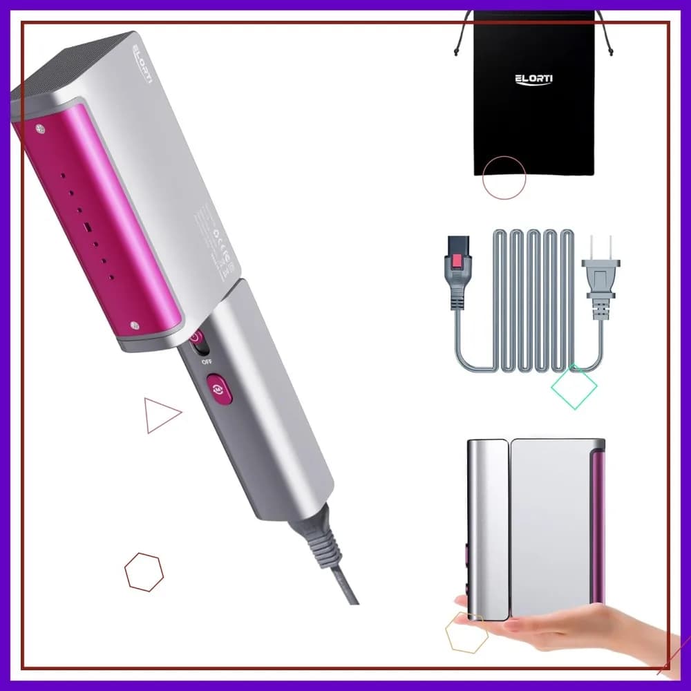 Ferro da Stiro a Vapore Portatile da 1200W, Doppia Tensione 110-220V, Riscaldamento Rapido in 15s, Pieghevole con Serbatoio da 110ml