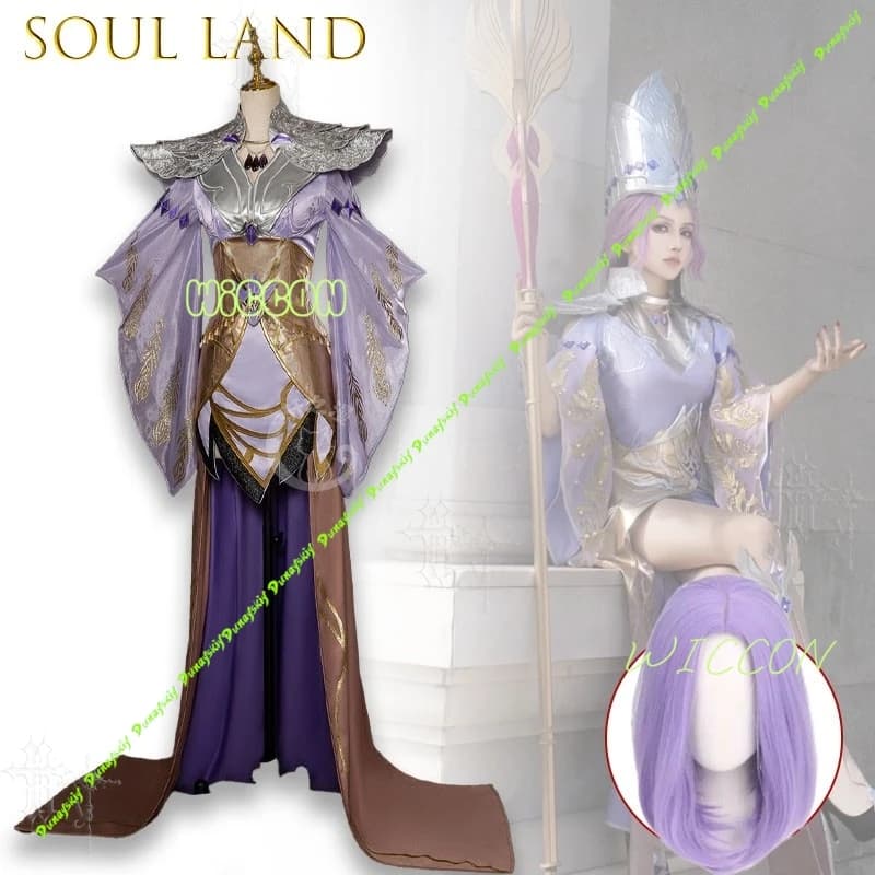 Anime Soul Land Bibi Dong Character Cosplay Dress Purple Pope Style Costume For Cosplayers Convention Halloween Party Photoshoot