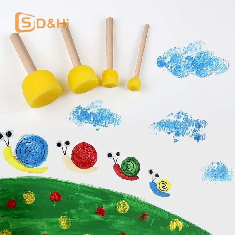 20/30Pcs Round Sponge Brushes For Painting (4 Sizes), Paint Sponges For Acrylic Painting, Stencil Painting Tools For Kids