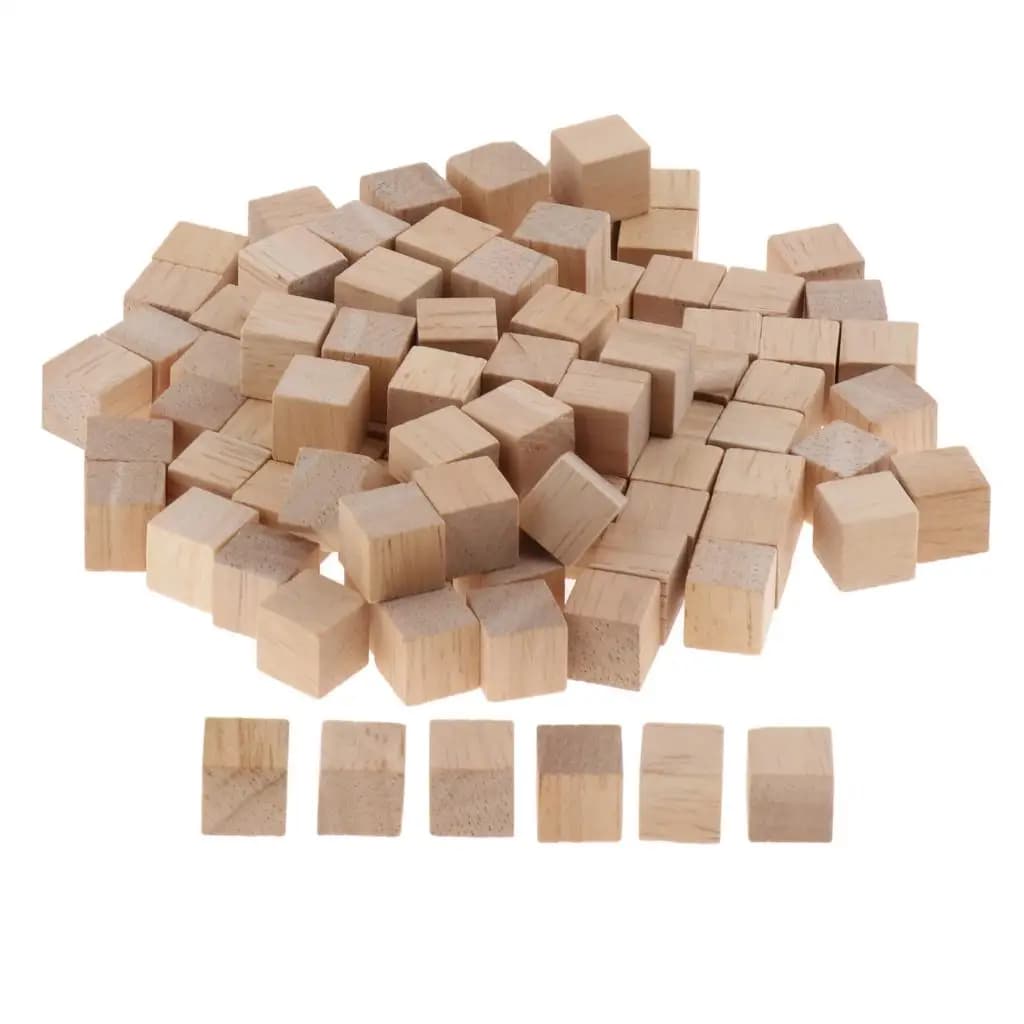 00 pezzi di blocchi di costruzione in legno naturale, set di cubi di mattoni, giocattoli in pino
