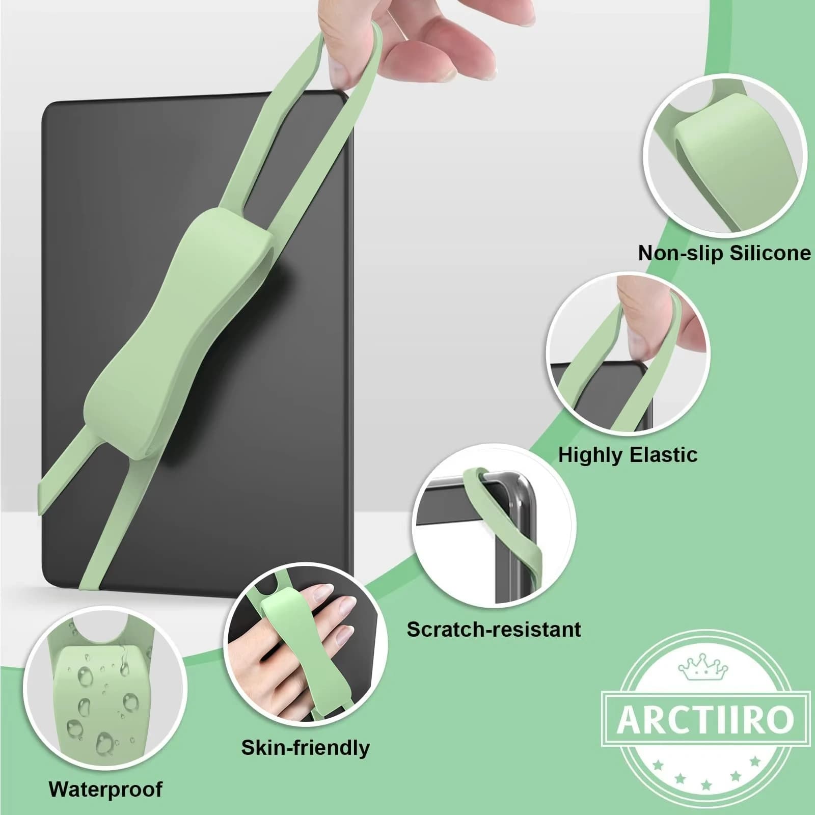 Cinturino da polso comodo, altamente elastico e leggero, adatto per supporto da comodino per tablet, comodo per la lettura a letto