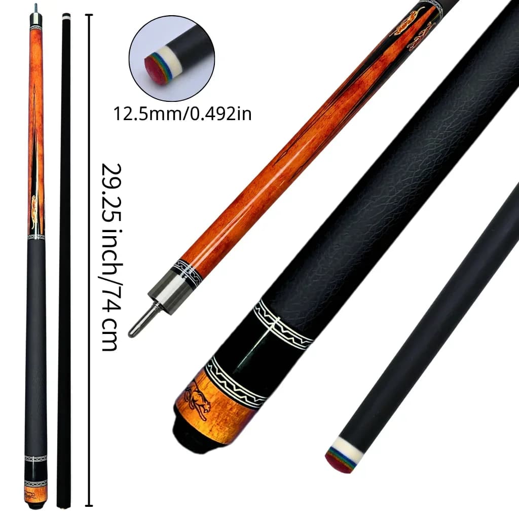 Anti-Slip Fiberglass Pool Cue Stick 58" Low Deflection Billiard Cue with 12.5mm Layered Tip Sweat-Resistant Handle