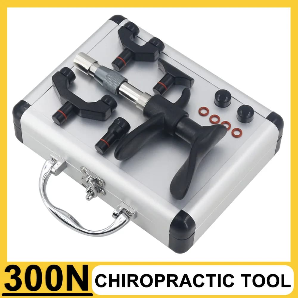 Manual 300N Chiropractic Adjusting Tool Spine Gun Set Therapy Adjust Vertebration Body Massager 4 Heads