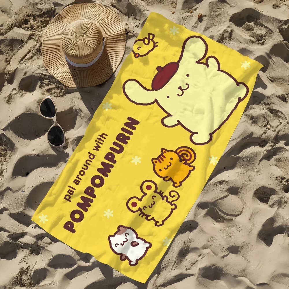 Asciugamano morbido regalo per piscina P-Pompompurin per viaggi, palestra, doccia, campeggio carino, asciugatura rapida, sport, grande telo mare