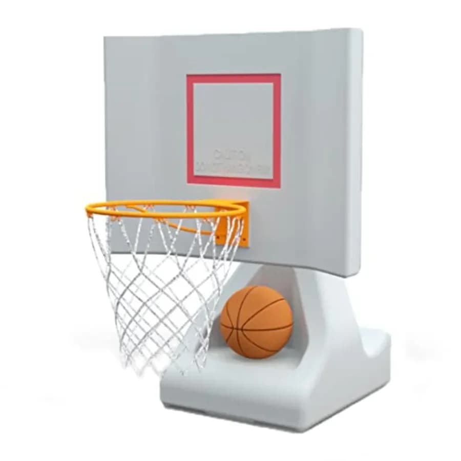 Canestro da basket autoportante per esterni, in acciaio verniciato a polvere bianco, diametro 15, resistente alle intemperie con 2 elementi impermeabili
