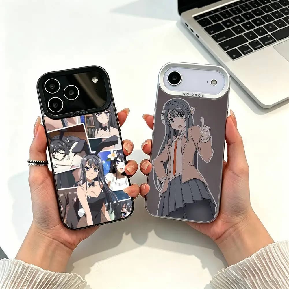 Anime Saft Sakurajima Mai -i Phone Case For IPhone 17 Air 16 15 14 13 12 11 Pro Max White silver Hard Cover