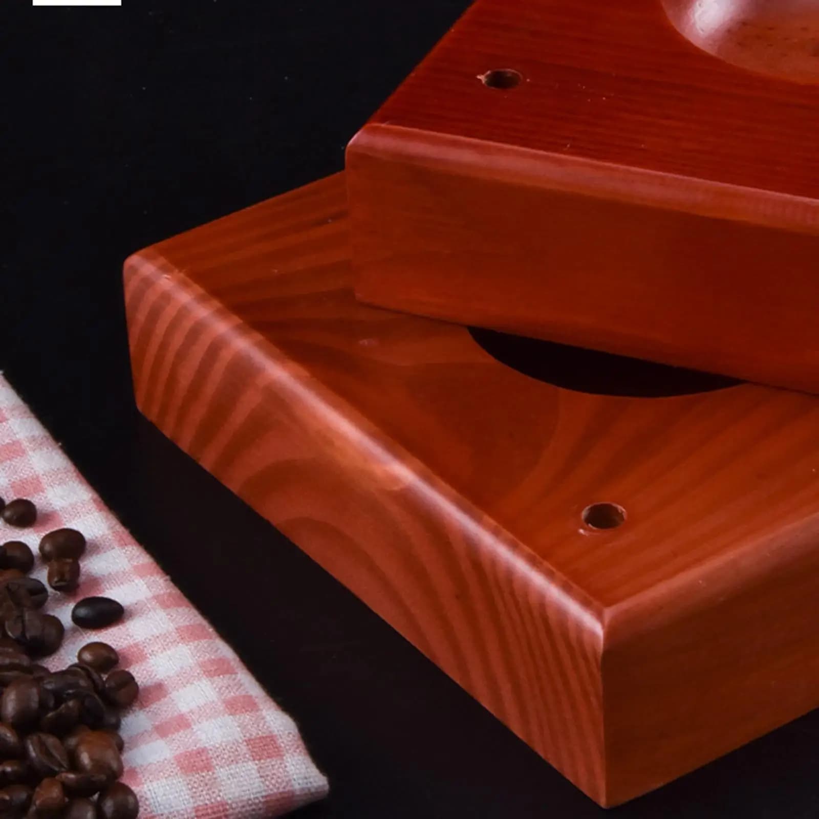Coffee Bean Container Clear Airtight Reusable Desktop Decoration with Wooden Base for Cafes Home Kitchen Coffee Shop Restaurant