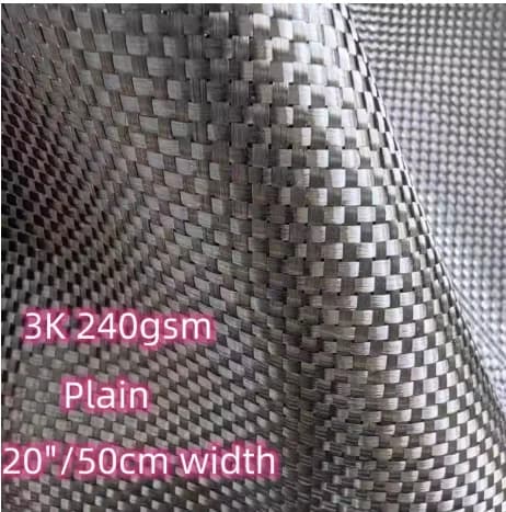 [Grade A+] Real Carbon Fiber Cloth Carbon Fabric 3K 240gsm 2x2 plain 20"/50cm width,Used for bicycle,motorcycle,car,fishing rods