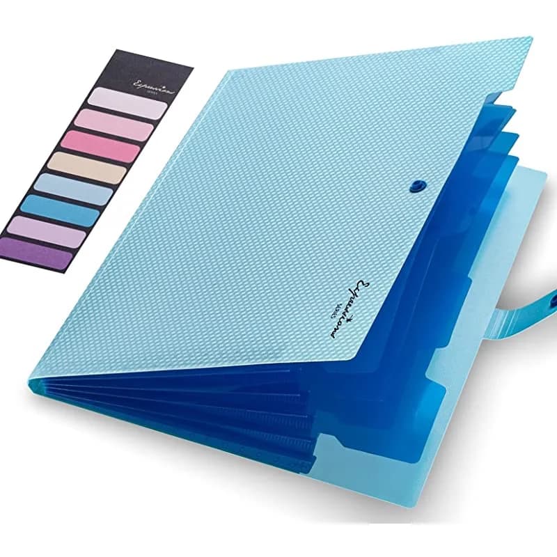 Cartella di file per fisarmonica in formato A4 da 1 pezzo Cartella di file a 5 tasche per documenti Organizzatore di carta per ufficio scolastico