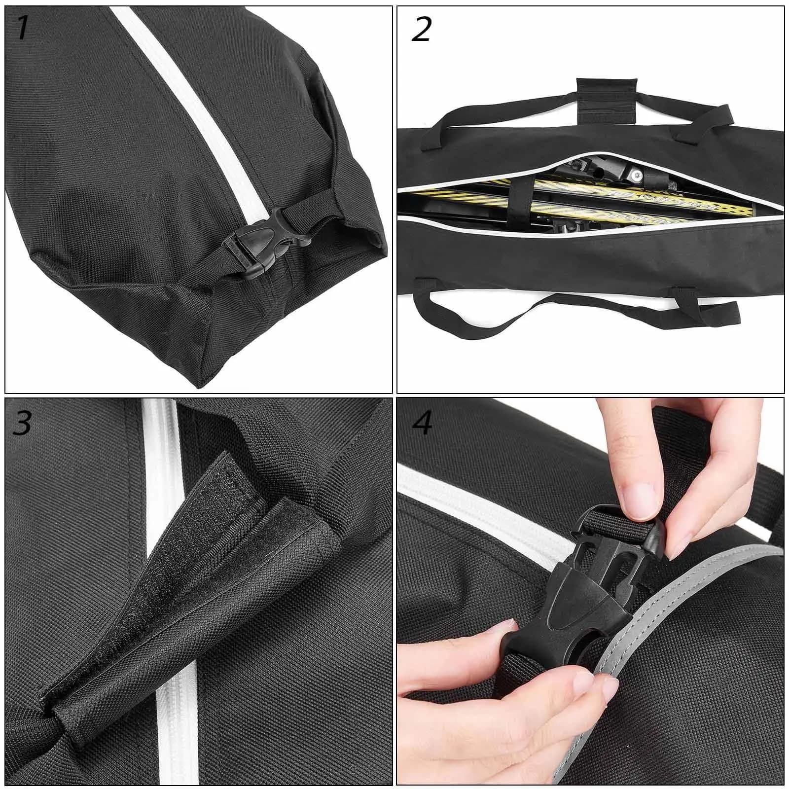 Snowboard Bag 200cm Adjustable Length Oxford Cloth Ski Board Cover for Equipment Protection and Boot Storage