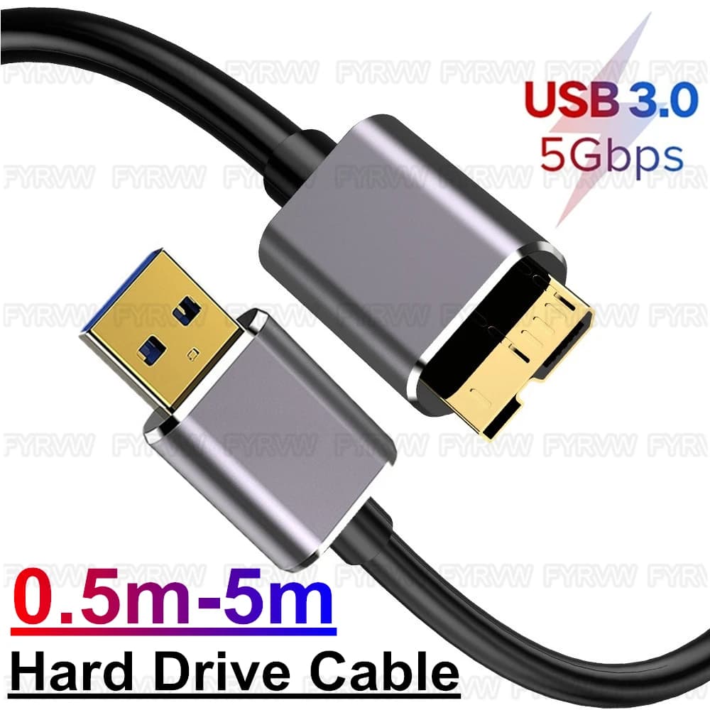 Cavo Micro B USB3.0 Cavo per disco rigido da 5 Gbps Cavo esterno per disco HDD per Samsung S5 Note3 Toshiba WD Seagate Cavi dati HDD