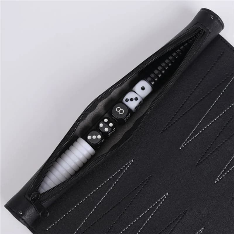 B78B-Backgammon Gioco da tavolo per adulti Kit portatile Giochi da viaggio Design a rotolo per adulti Gioco da tavolo puzzle per bambini