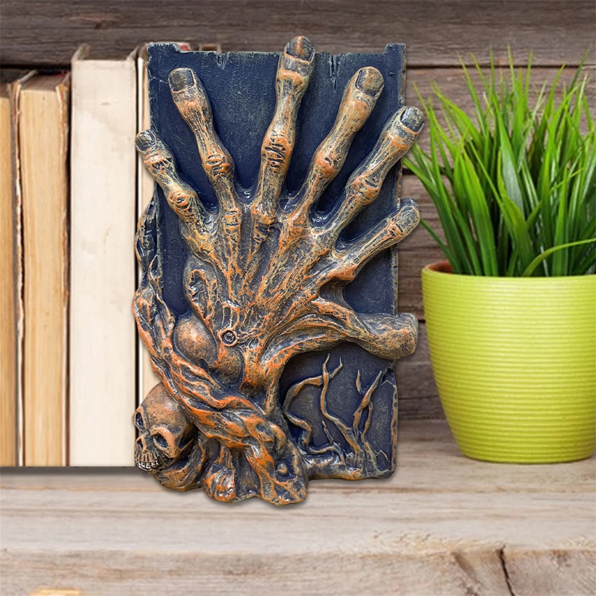 Decorazioni per la casa stregata di Halloween Portacandele con teschio raccapricciante Figurine Mensola centrale per esposizione di feste in casa spettrale
