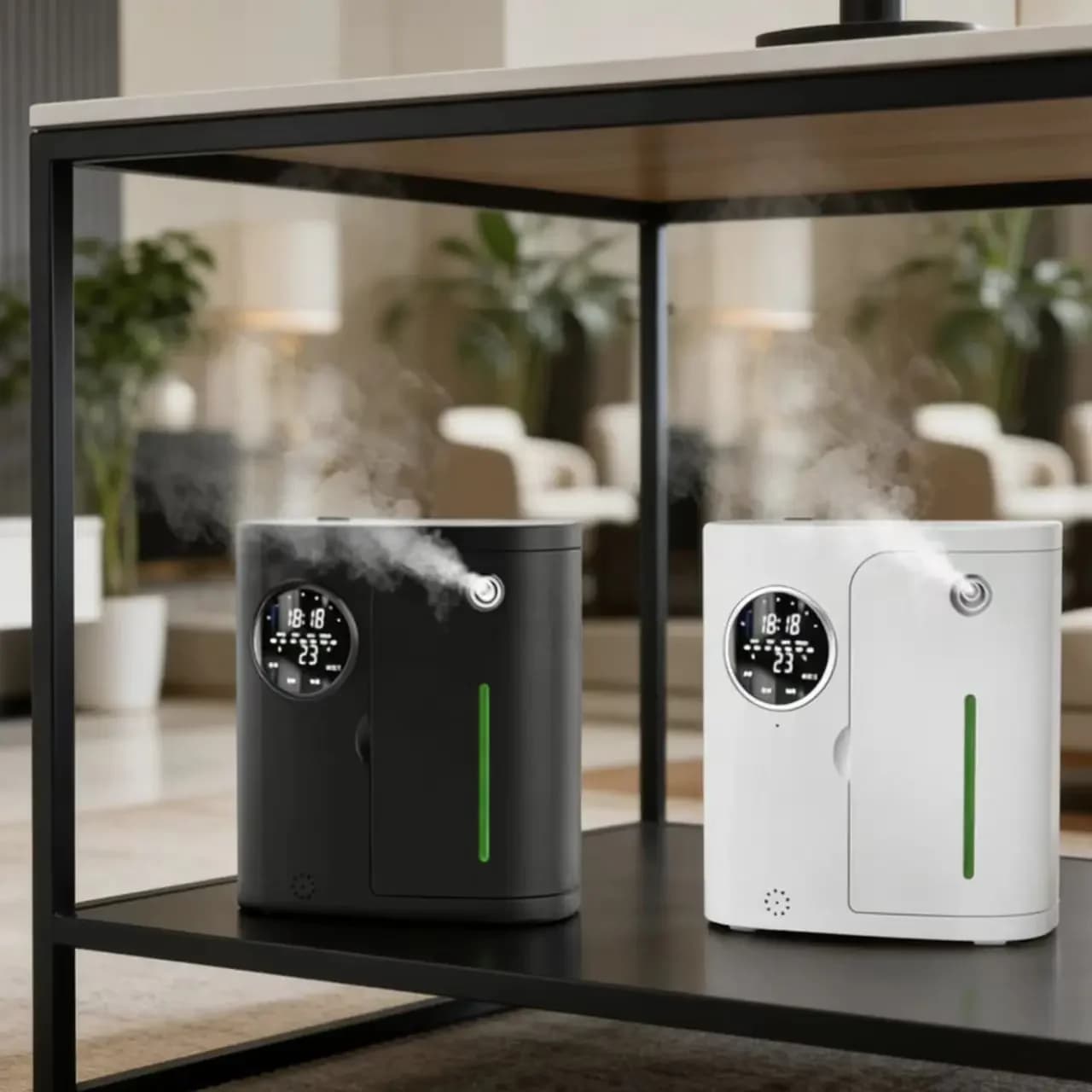 High Range Commercial Aroma Diffuser for Hotel, Black and White, Table / Wall Mount, Smart Bluetooth Control, Ultra-Silent Operation