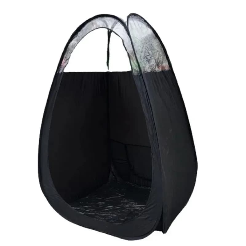 Pop-up tan tent with skylight - Portable outdoor spray tan cabin for camping, fast installation, UV protection