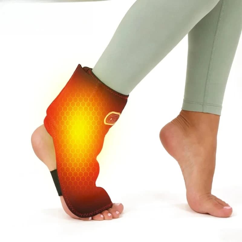 Supporto per Piede e Caviglia con Massaggio Riscaldante, 3 Livelli di Temperatura, Fascia Elettrica Riscaldata per Piedi, Sollievo per Fascite Plantare, Cura della Salute