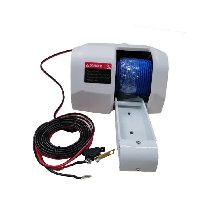 12V Electric Single Marine Winch Boat Anchor Winch With Wire Rope Sling For Lifting For Boating