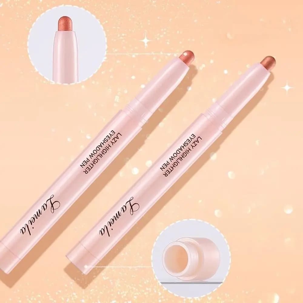 Matita Ombretto Glitter Effetto Seta, Penna Ombretto Bianco Perla Opaco, Penna Illuminante Lucida ad Alta Brillantezza, Cosmetici per il Trucco