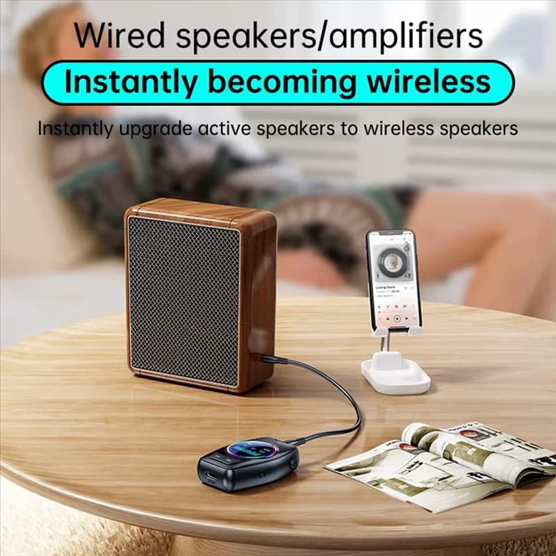 Trasmettitore ricevitore audio Bluetooth Adattatore per riproduzione scheda AUX TF da 3,5 mm Musica stereo con microfono per auto