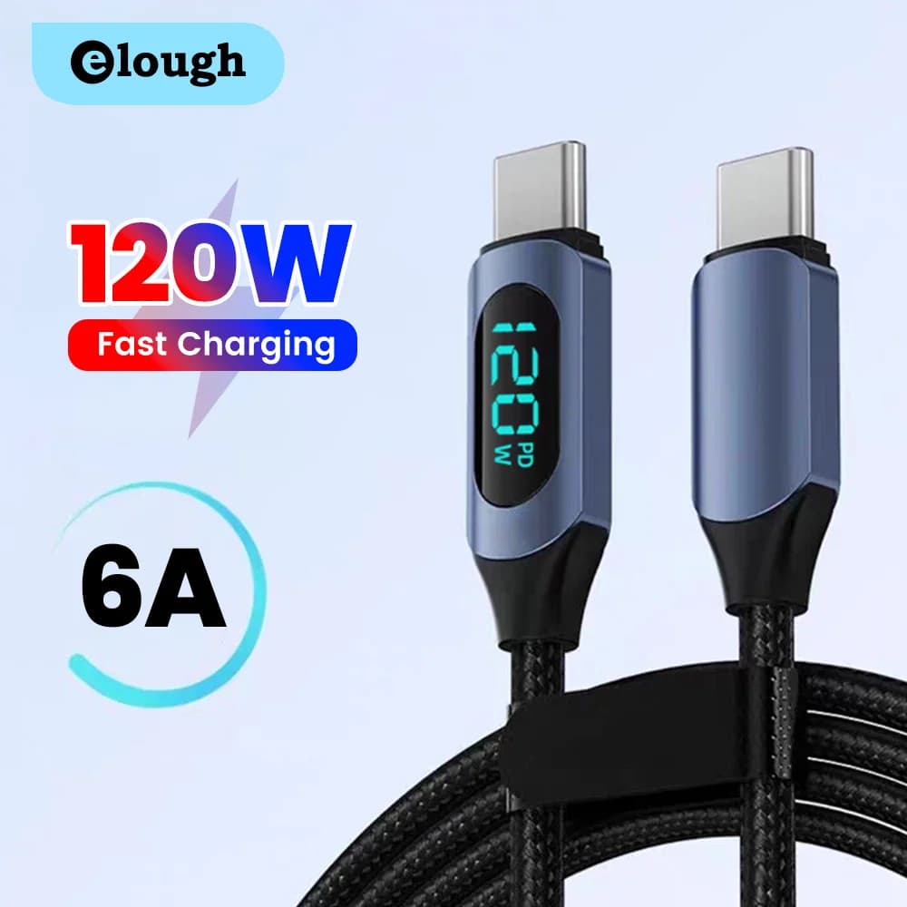 USB C data cable 120 W USB type C type C Super Charge for digital display USB C data cable for Iphone 15 16 Samsung s24 s23 Huawei Xiaomi