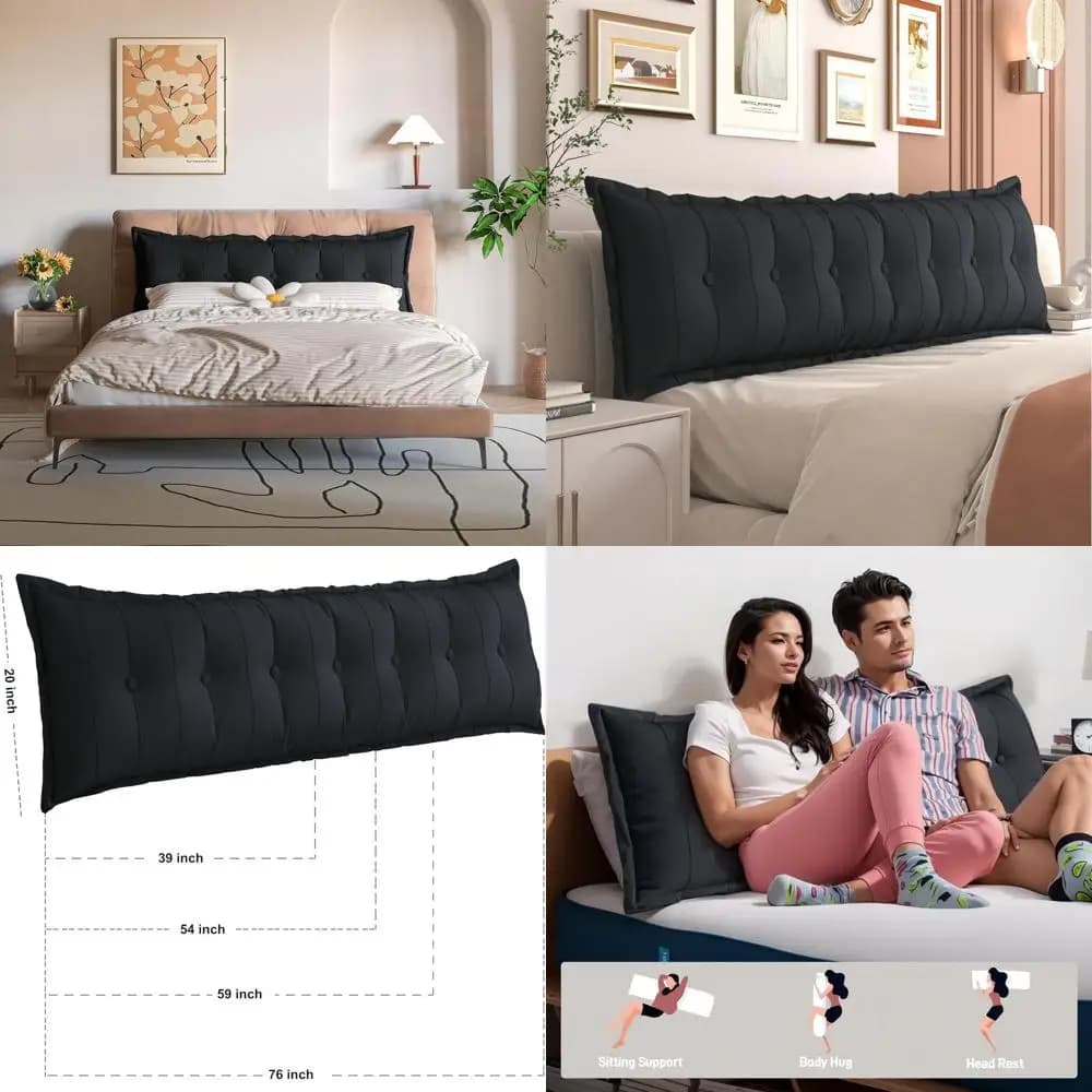 Cuscini morbidi King Size per lettini, supporto per la schiena del letto e lettura, copertura rimovibile
