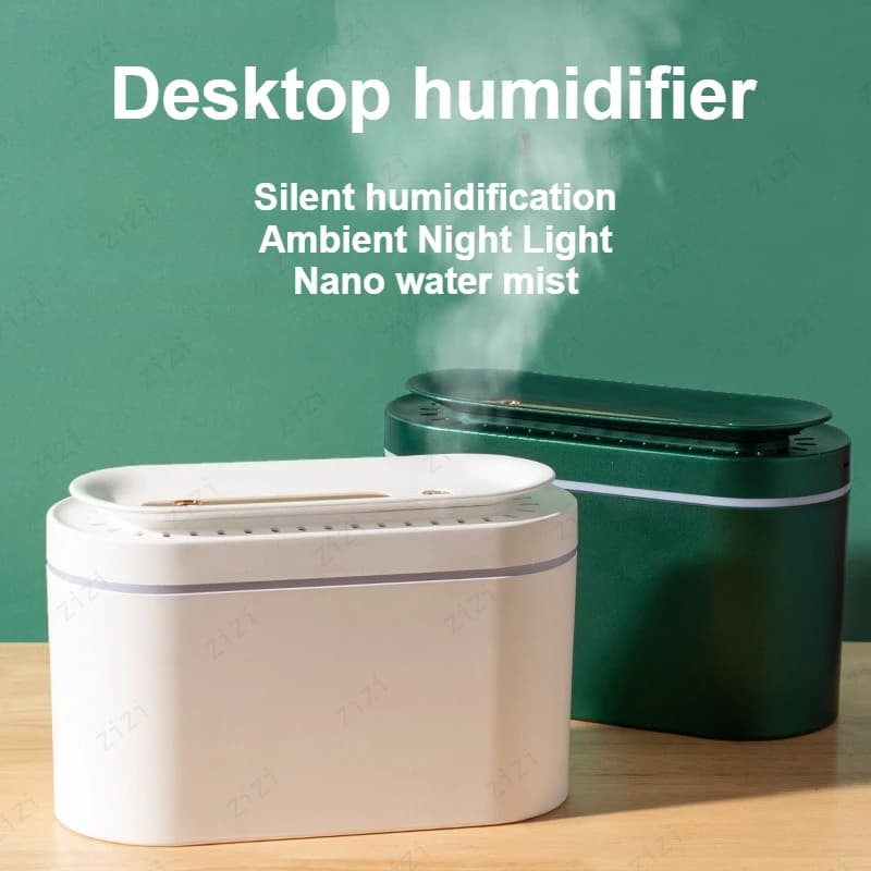 Umidificatore silenzioso da tavolo da 1 litro USB Nano Nebbia d'acqua Nebbia Bocca Umidificatore Atmosfera Umidificatore per luce notturna