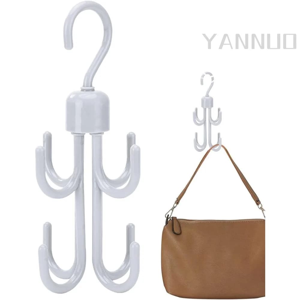 1/2Pcs Heavy-Duty 360° Rotating 4 Claw Hooks Versatile Hanging Storage Rack | Space-Saving, Sturdy Deform-Resistant, for Wall Coat Hat Scarf Towel Purse Bathroom Door Ties