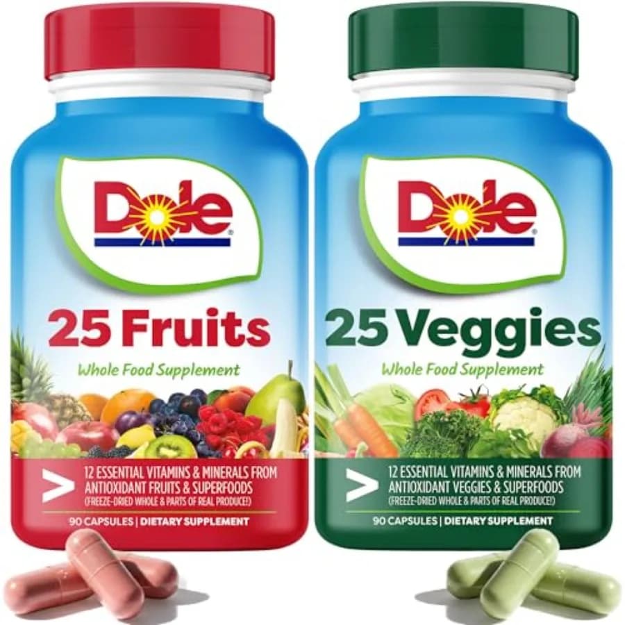 Integratore Quotidiano di Frutta e Verdura - Nutrizione Vegetale a Base di Alimenti Interi con 25 Frutti + 25 Verdure, 12 Vitamine Essenziali e