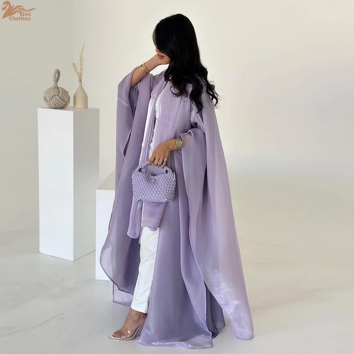 Elegant Abaya Dress in Arabic Satin with Hijab Eid Muslim Women Cardigan modest New Islamic Holiday Dress in Turkey Caftano Dress