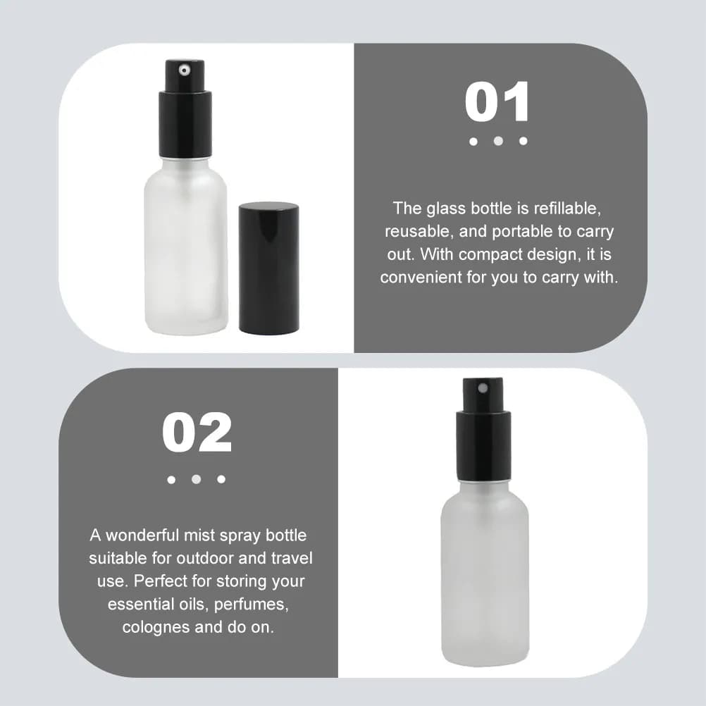 Set di 3 Flaconi Spray in Vetro per Oli Essenziali, Ricaricabili, Atomizzatori Portatili per Viaggio, Contenitori Vuoti per Profumo