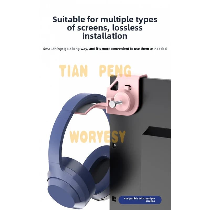 WYORESY premium padded protective headphone hanger for desktop monitor prevents headset scratch and wear damage