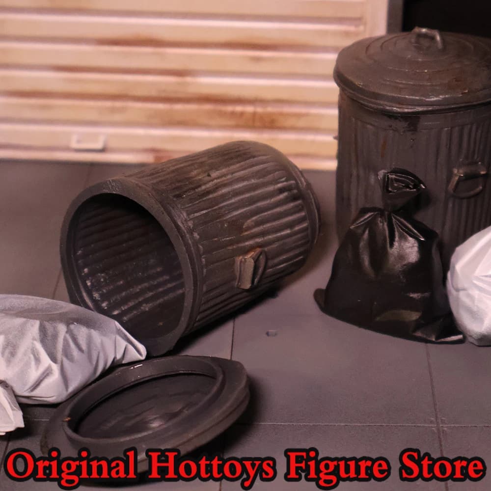 1/12 Scale Soldier Scene Accessories Fireproof Garbage Bin Trash Bag Mini Prop For 6-inches Action Figure Model Doll Toys