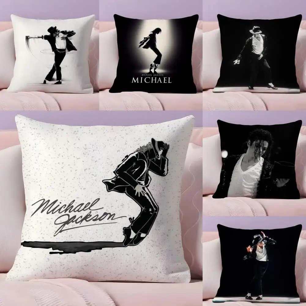 M-Michael Jacksons Leather pillow case Soft printed sofa-back Warm Winter Gift for Home Pillow Sheet