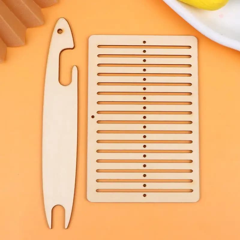 2Pcs Weaving Loom Kit Wooden Belt Weaving Shuttle Tools Arts Crafts For Backpack Strap Camera Strap Knitting【Homeclub】