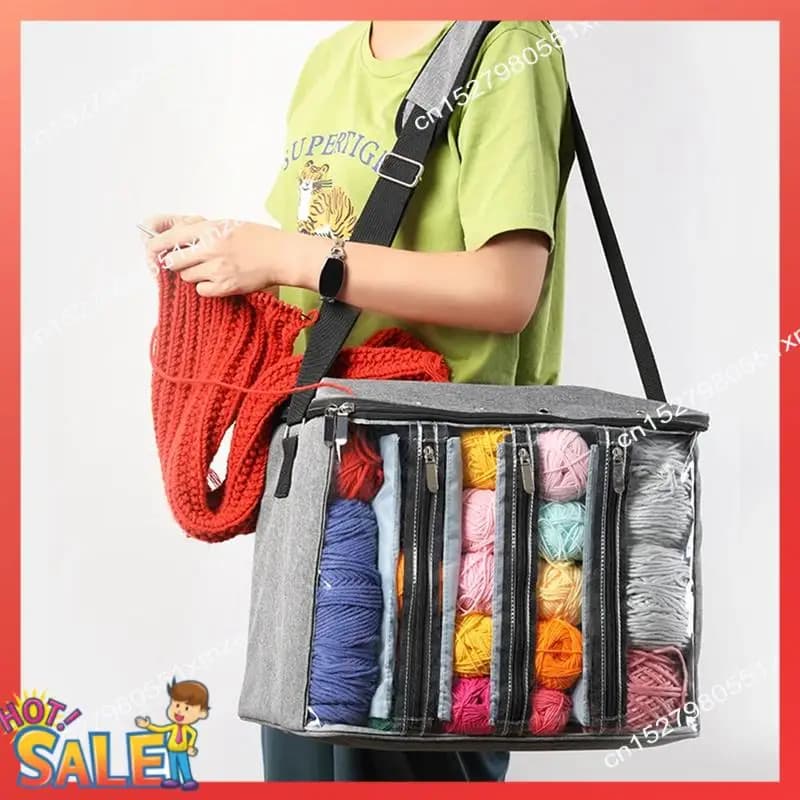 ABCL Borsa all'uncinetto Borse per maglieria Totes Organizer Borse da viaggio all'uncinetto Borsa in filato per il trasporto di uncinetti, kit per maglieria