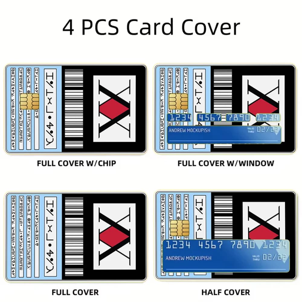 Adesivi per Licenza da Cacciatore, Pellicola Adesiva per Carte di Credito/Debito, Decorazione per Tessere Metro/Bus, 4 Pezzi di Cover per Carte
