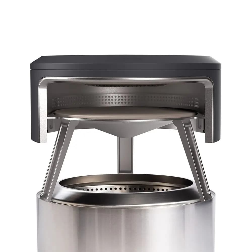Accessorio per Forno Pizza Yukon Pi Fire, Compatibile con Braciere Yukon, Incluso Valigetta per il trasporto, Pietra per pizza in cordierite, Griglia per cottura a legna, Acciaio inox