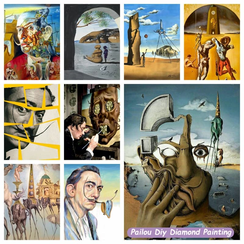 Famoso surrealistico di Salvador Dali 5D pittura diamante fai da te quadrato rotondo punto croce strass mosaico ricamo Home Deco