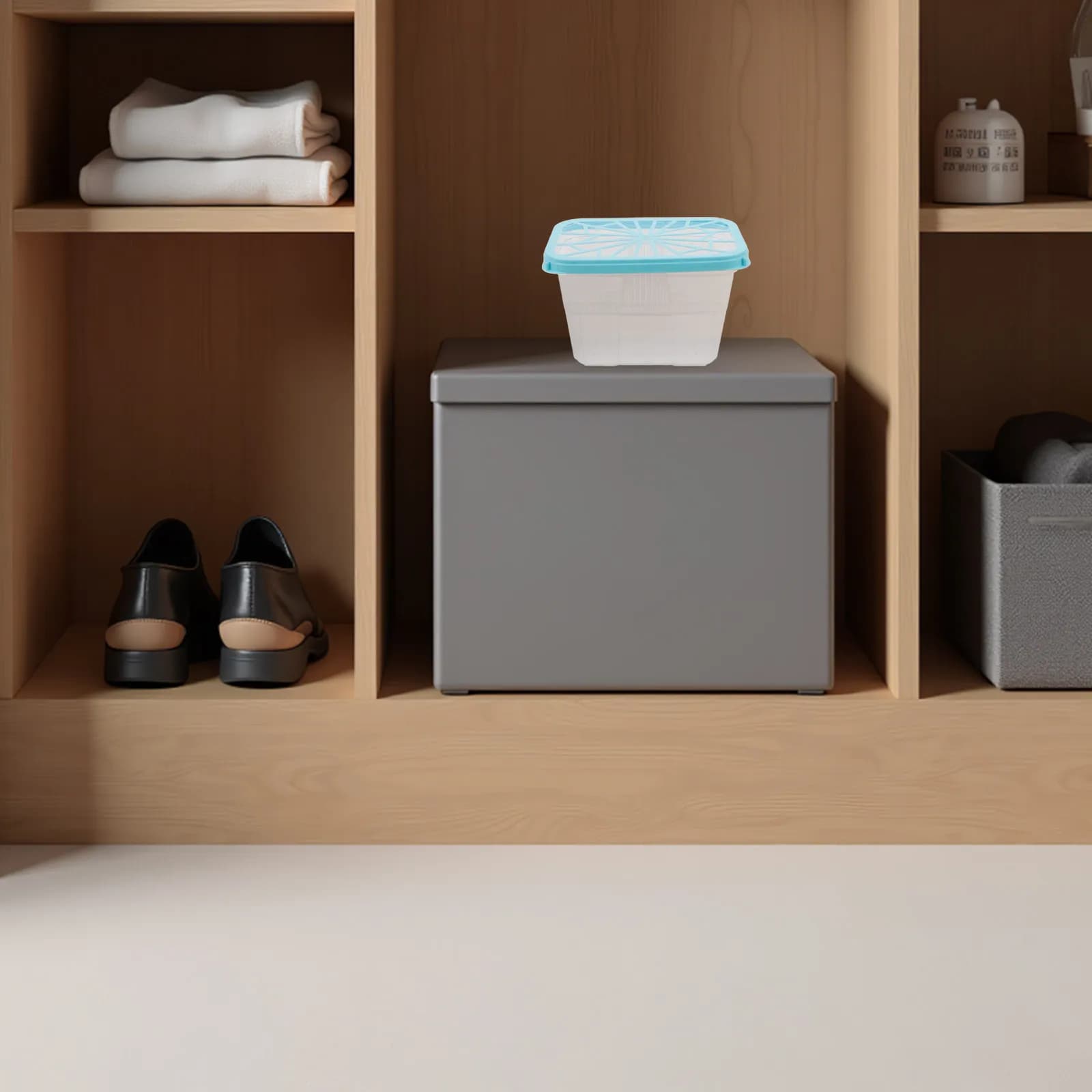8Pcs Refillable Moisture Absorber Container Reusable Leak Proof Empty Dehumidifier Box for Closet Wardrobe Basement Portable
