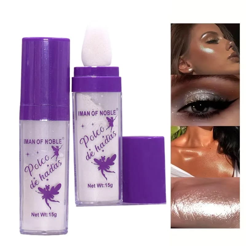 Fairy Shimmer Highlighter Powder Sparkle Body Face Glitter Evidenziatore Illumina il trucco multiuso