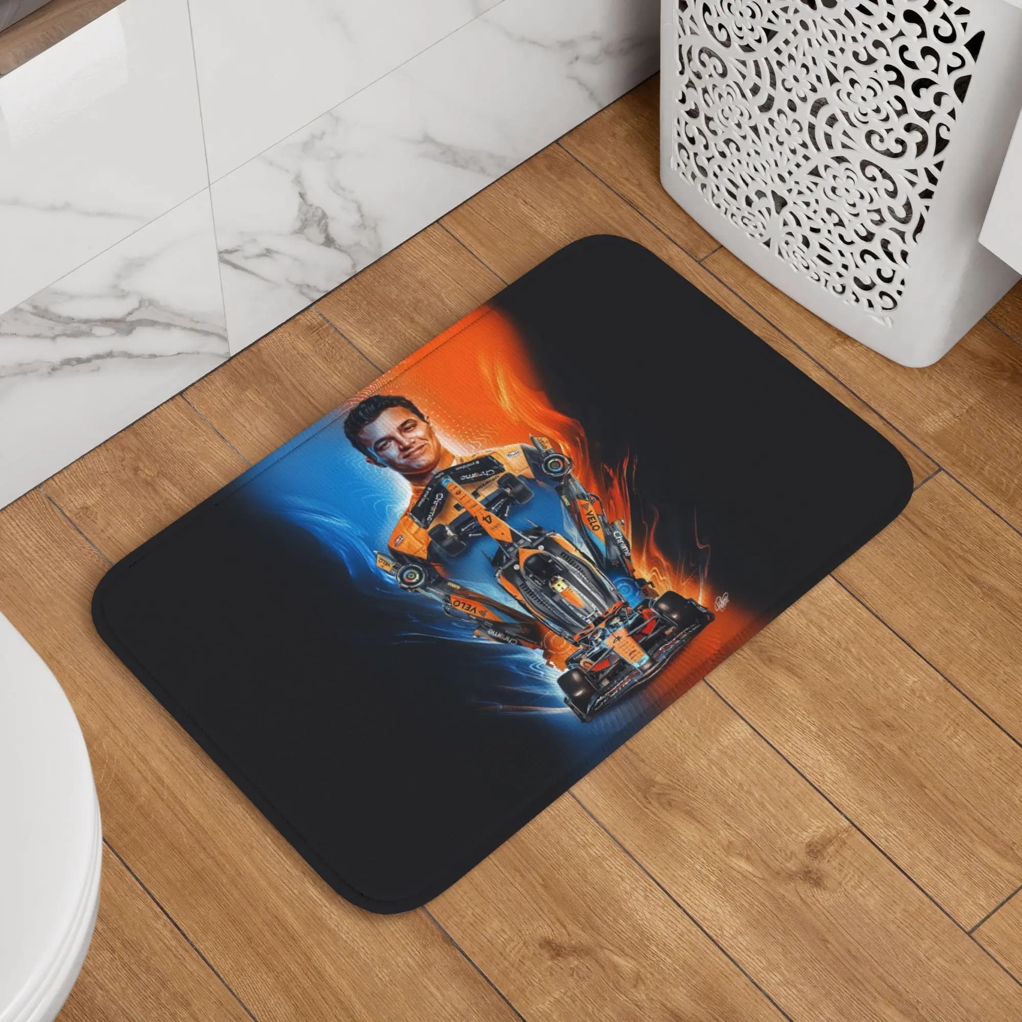 Tappetino Personalizzato per Porta d'Ingresso con Motivo Lando Norris, Antiscivolo, Impermeabile, per Esterni, Soggiorno e Ingresso