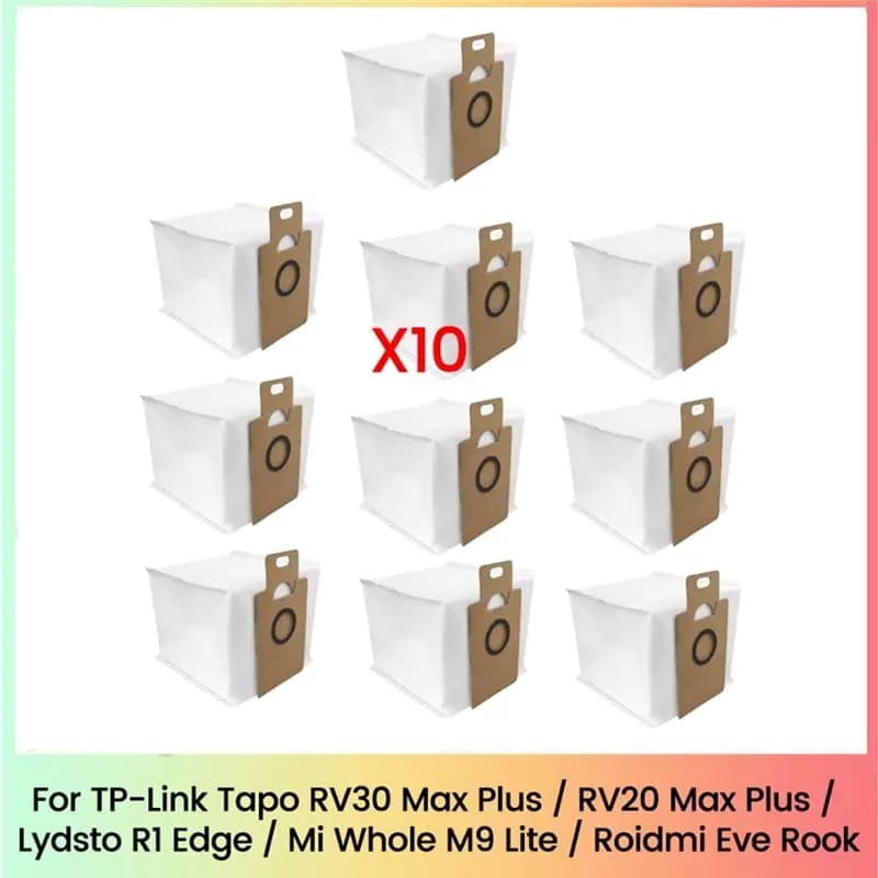 ABWR-Sacchetto per la polvere per robot aspirapolvere TP-Link Tapo RV30 Max Plus/RV20 Max Plus/Lydsto R1 Edge/Miwhole M9 Lite/Roidmi Eve Rook, 10 pezzi