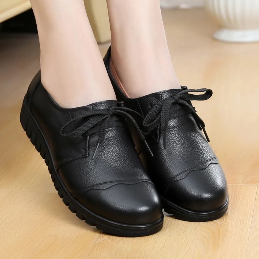 Scarpe da donna Nuove scarpe basse in pelle a testa tonda Mocassini da donna Scarpe singole da donna con suola morbida